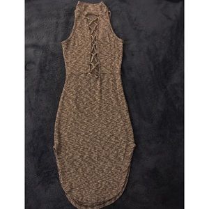 Grey Front Criss Cross Dress